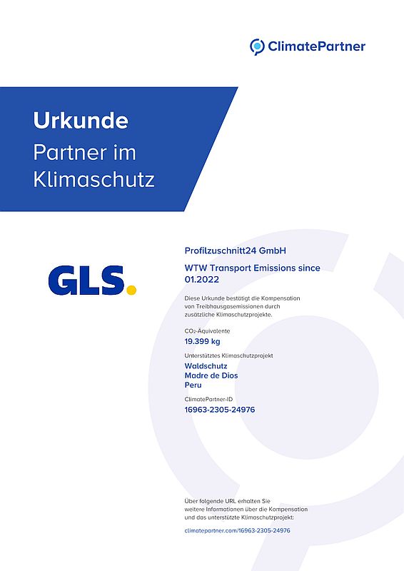 Urkunde GLS Partner Klimaschutz