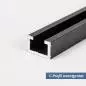 Mobile Preview: C-Profil Schwarz aus Aluminium 11x17x4 mm in 2mm Stärke unentgratet