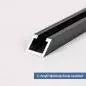 Preview: C-Profil Schwarz aus Aluminium 11x17x4 mm in 2mm Stärke winkelschnitt vertikal