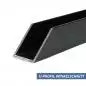 Mobile Preview: U-Profil Pulverbeschichtet schwarz Winkelschnitt 25x25x25x2mm