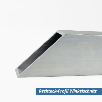 Rechteckprofil (Rechteckrohr) aus Aluminium 30x15x2mm Winkelschnitt