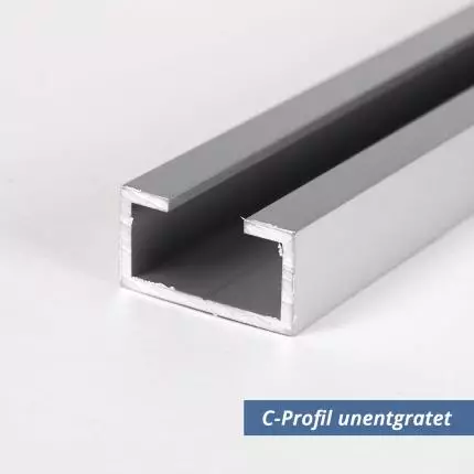 C-Profil aus Aluminium 11x17x4 mm in 2mm  Winkelschnitt unentgratet