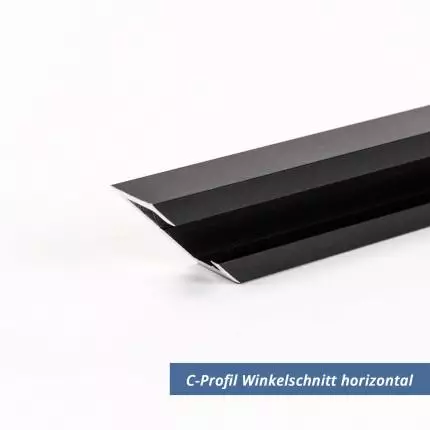 C-Profil Schwarz aus Aluminium 11x17x4 mm in 2mm Stärke winkelschnitt horizontal