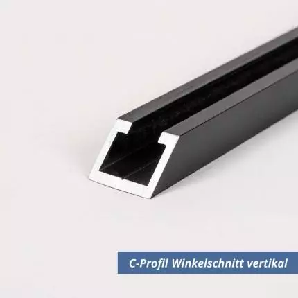C-Profil Schwarz aus Aluminium 11x17x4 mm in 2mm Stärke winkelschnitt vertikal
