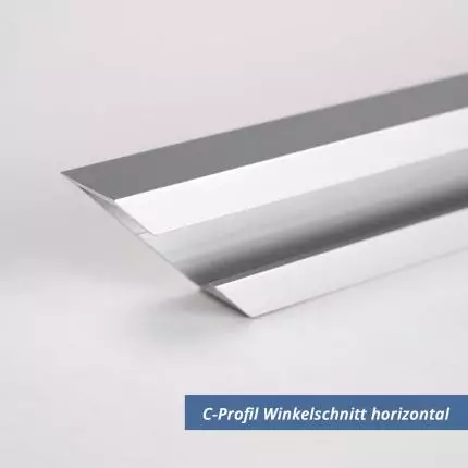 C-Profil aus Aluminium 15x28x8 mm in 2 mm Winkelschnitt horizontal