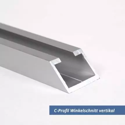C-Profil aus Aluminium 15x28x8 mm in 2 mm Winkelschnitt vertikal