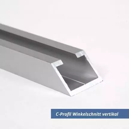 C-Profil aus Aluminium 8x23x5 mm in 1-5 mm Stärke winkelschnitt vertikal