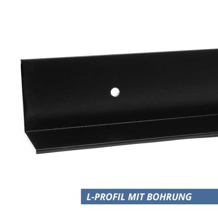 L-Profil Pulverbeschichtet schwarz Bohrung 25x25x1-5-mm