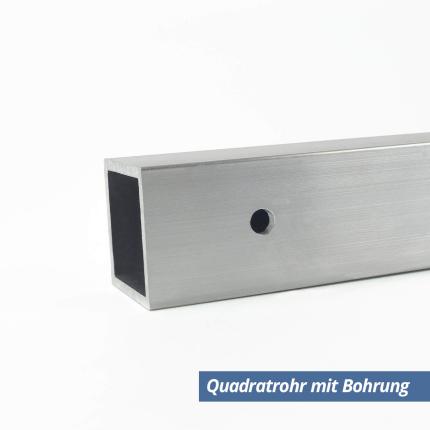 Quadratrohr aus Aluminium 15x15mm in 2mm Stärke Bohrung