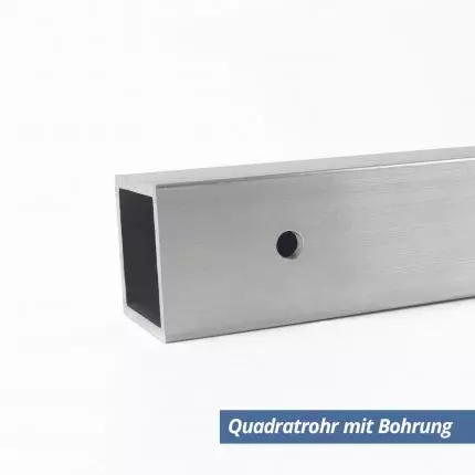 Quadratrohr aus Aluminium 20x20mm in 2mm Stärke Bohrung