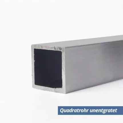 Quadratrohr aus Aluminium 20x20mm in 1,5mm Stärke unentgratet