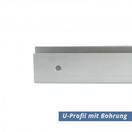 U-Profil aus Aluminium 25x25x25x2 mm Eloxiert - Bohrung