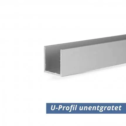 U-Profil aus Aluminium eloxiert in 20x20x20x2 mm unentgratet