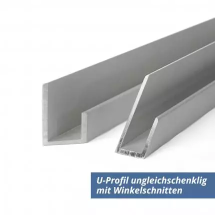 U-Profil aus Aluminium eloxiert in 15x10x10x2 mm im Winkelschnitt