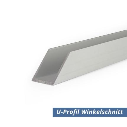 Winkelschnitt U-Profil aus Aluminium eloxiert in 20x40x20x2 mm