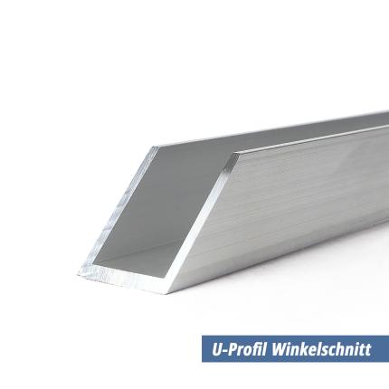 U-Profil aus Aluminium 50x60x50x3 mm Winkelschnitt