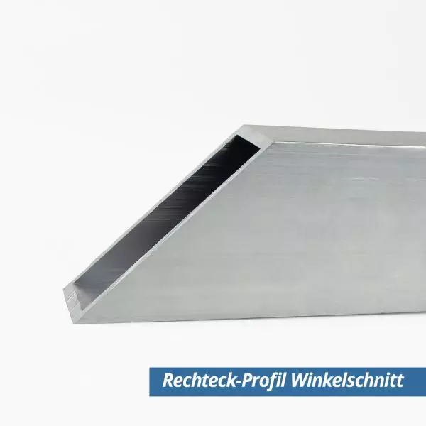 Rechteckprofil (Rechteckrohr) aus Aluminium 30x25x2mm Winkelschnitt
