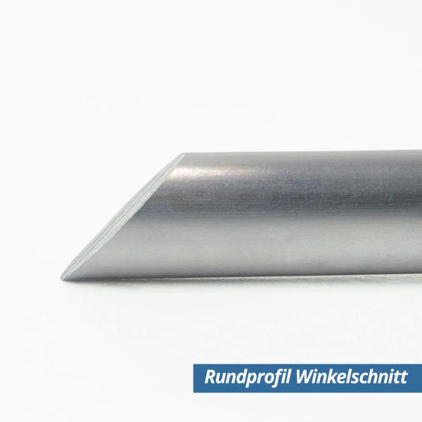 Rundprofil aus Aluminium 12mm Durchmesser Winkelschnitt