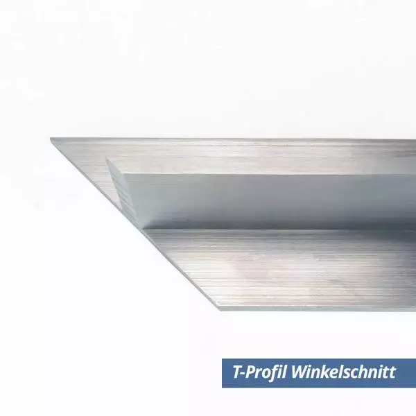 Aluminium T-Profil 40x40x3 mm Winkelschnitt