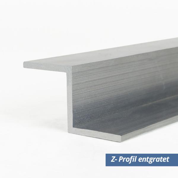 Z-Profil aus Aluminium 15x15x15mm in 2mm Stärke entgratet