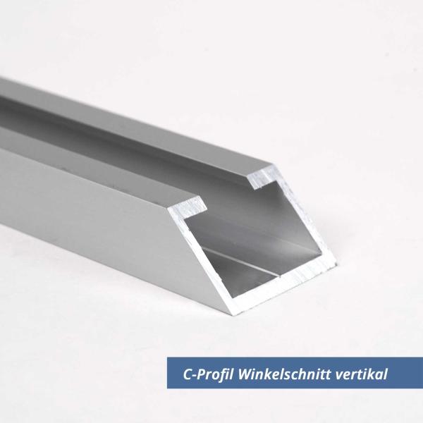 C-Profil aus Aluminium 9x14x4 mm in 2mm Stärke M6 Winkelschnitt vertikal