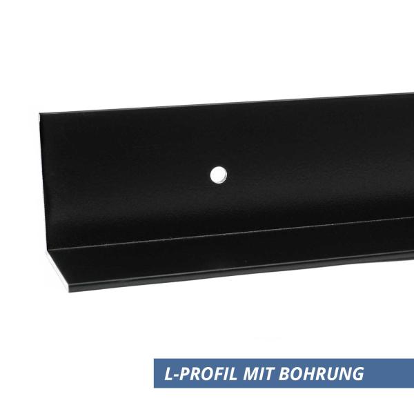 L-Profil Pulverbeschichtet schwarz Bohrung 20x20x1,5mm