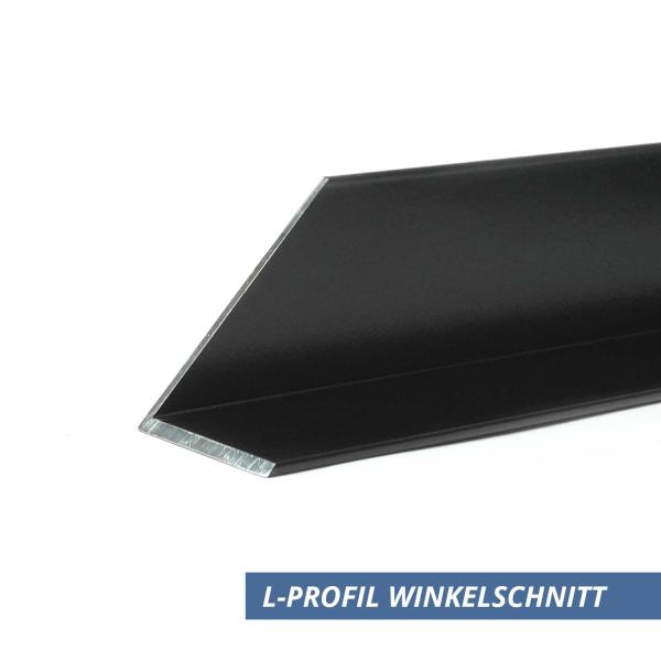 L-Profil Pulverbeschichtet schwarz Winkelschnitt 30x30x1-5mm