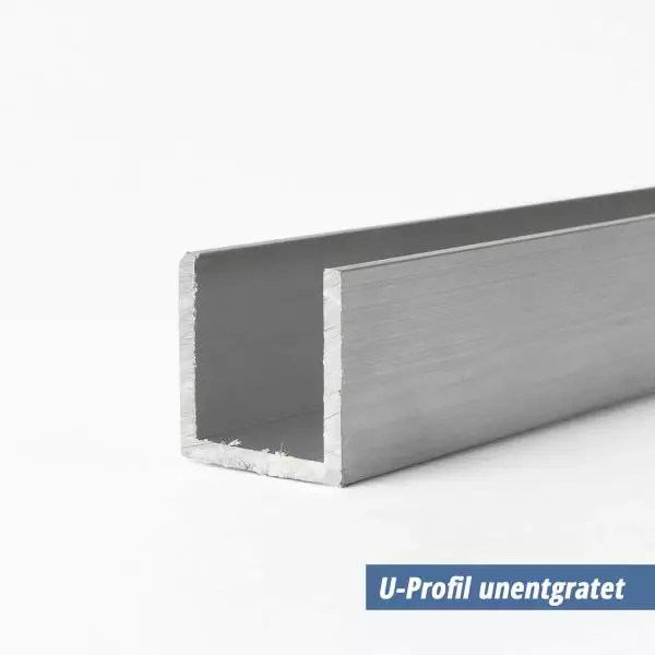 U-Profil aus Aluminium 20x20x20x3 mm unentgratet