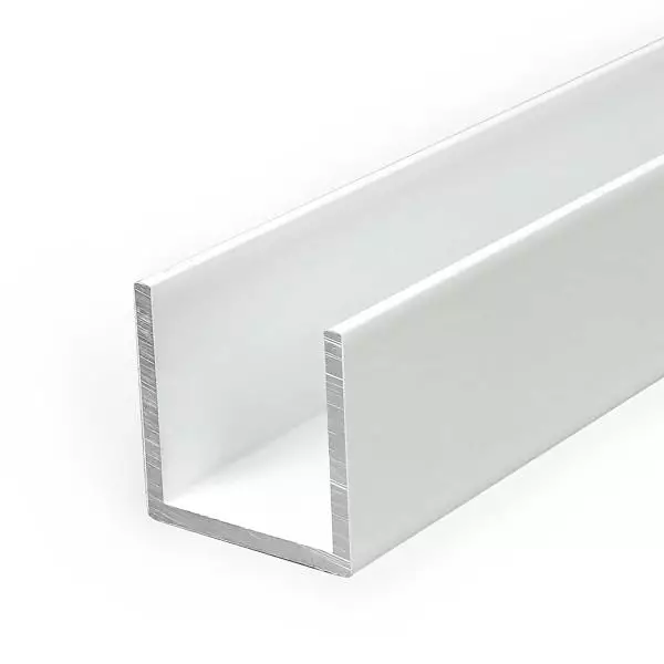 Aluminium U Profil 30x30x30x2 mm Weiß