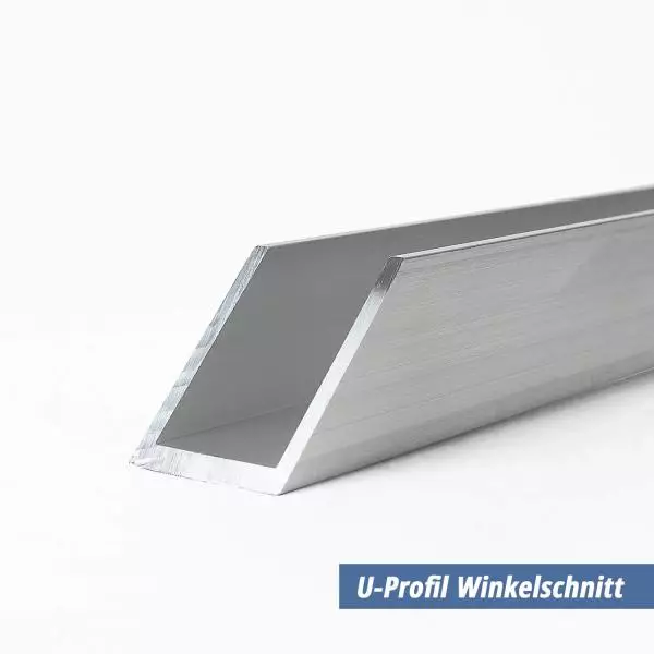 U-Profil aus Aluminium 20x10x20x2 mm Winkelschnitt